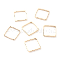 真鍮製フレームコネクター  長持ちメッキ  正方形  24KGP本金メッキ  8x8x1mm  内径：6x6mm&nbsp;LS-KK-Y003-01B-G