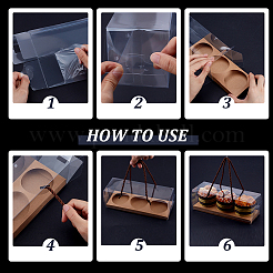 Складной прямоугольный пластиковый подарочный ящик для хранения кексов из ПЭТ-пластика CON-WH0085-137B