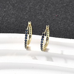 Латунные микро проложить серьги обруча кубического циркония EJEW-P322-01G