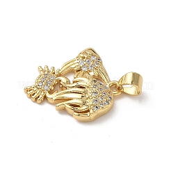 Colgante micropavé cubic zirconia de latón&nbsp;KK-D502-28B-G