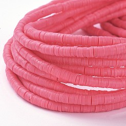 Flache runde handgemachte Polymer Clay Perle Spacer&nbsp;CLAY-R067-4.0mm-25