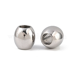 滑らかな304ステンレススチールビーズ  ステンレス鋼色  11x10mm  穴：6mm&nbsp;STAS-Q146-P