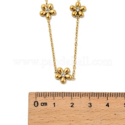 304 нержавеющая сталь кристалл горный хрусталь цветочные звенья цепи ожерелья для женщин&nbsp;LS-NJEW-A059-02G