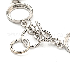 Изготовление браслета из латуни с плоским круглым звеном и подносом BJEW-A010-03A-P