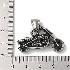 304ステンレスペンダント  バイクの魅力  アンティークシルバー  22x35x8.5mm  穴：8x3.5mm&nbsp;STAS-D014-22AS