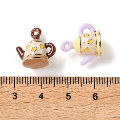 合金エナメルチャーム  ティーポットチャーム  ミックスカラー  15x16x9.5mm  穴：1.2mm&nbsp;AL-CBAEAA8-03