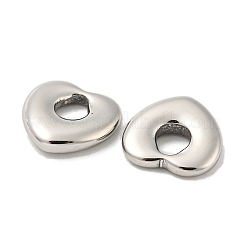 変色しない304ステンレススチールチャーム  ハートチャーム  ステンレス鋼色  12x12x3mm  穴：5x4mm&nbsp;STAS-L022-222P