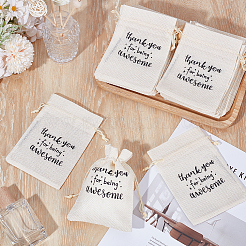 30 шт. подарочные мешочки из льняной ткани с завязками&nbsp;ABAG-GO0001-06