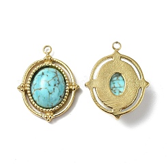 Подвески из нержавеющей стали 201 с вакуумным покрытием pvd цвета натуральной бирюзы&nbsp;STAS-C064-VC869