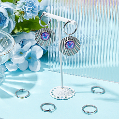 4 пара выдвижных серег-колец из нержавеющей стали 201 STAS-UN0052-03A