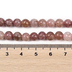 Abalorios de cuarzo natural de fresa hebras&nbsp;G-H350-A01-6mm