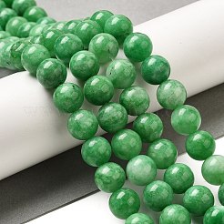 Naturels teints en blanc perles de jade brins&nbsp;G-M402-C04-12