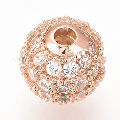 Латунные микро проложить кубического циркония бусы&nbsp;LS-ZIRC-Q013-10mm-142RG