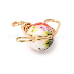 Подвески из фарфора и керамики с цветочным принтом ручной работы PALLOY-JF04480