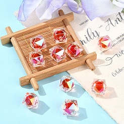 10 шт. двухцветные радужные переливающиеся акриловые бусины с УФ-покрытием&nbsp;TACR-YW0002-33E