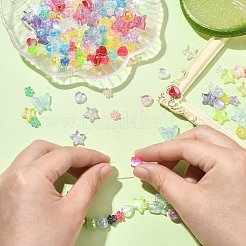 310шт 5 стиля прозрачные акриловые бусины MACR-CJ0001-65