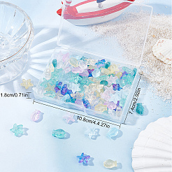 120шт 12 стиля прозрачные окрашенные распылением стеклянные бусины GLAA-SC0001-72