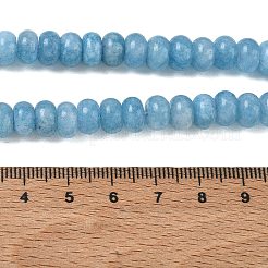染め加工天然石ホワイトジェイドビーズ連売り  滑らかなロンデル  空色  8~9x5~5.5mm  穴：1.4mm  約69~74個/連  14.57~15.16''（37~38.5センチメートル）&nbsp;X-GG-CBA9281-A17-5x8mm
