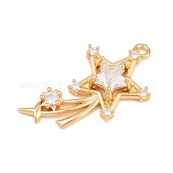 Pendenti in zirconi cubici trasparenti in micro pavè di ottone&nbsp;KK-D265-05G