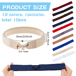 10 шт. двухцветная полиэстеровая повязка на шляпу с бантом&nbsp;AJEW-BC0007-07