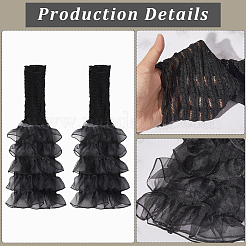 Рукава из полиэстера с оборками и многослойной пэчворк-стеганой отделкой&nbsp;AJEW-WH20042-75A