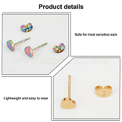 8 шт. 4-х цветные серьги-гвоздики в форме железного сердца для женщин&nbsp;EJEW-AN0002-86