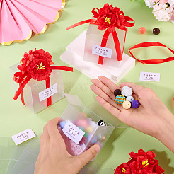 Прозрачные подарочные коробки для упаковки конфет из ПВХ с лентой и искусственным цветком&nbsp;CON-TAC0001-20C