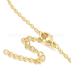 Ожерелья с подвесками из латуни с прозрачным кубическим цирконием NJEW-B100-02G