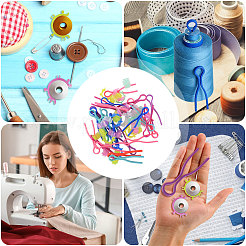 2 комплект пластиковых и нержавеющих стальных и железных регулируемых стоек для шпульки нити для вышивания DIY-FG0004-83