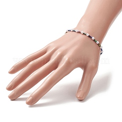 女性用のビーズストレッチブレスレットとビーズネックレスセット  ガラスツイストラッパと ABS プラスチック模造パールビーズ付き  カラフル  ネックレス：約14.21インチ（36.1cm）  ブレスレット：2-1/8インチ（5.3cm）&nbsp;SJEW-JS01275-02