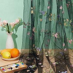 Цветочный узор полиэстеровая марля вышитая ткань AJEW-WH0314-909