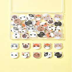 40шт 10 цвета деревянные бусины с принтом WOOD-FS0001-36