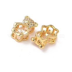 Латунный микро pave прозрачный кубик циркония подвески KK-D504-17G