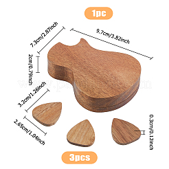 Boîte de médiators en bois avec 3 médiator&nbsp;CON-WH0089-73