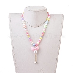 Collane con ciondolo in acrilico per bambini&nbsp;NJEW-JN02615-M