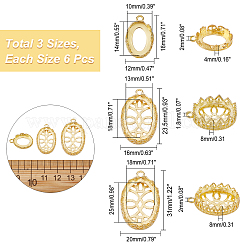 18 pièce de 3 supports de cabochon pour pendentif en laiton à lunette arrière ouverte de style&nbsp;KK-CA0003-12