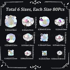 480 Stück 6 Stile Glas-Strasse zum Aufnähen&nbsp;FIND-SP0005-04B