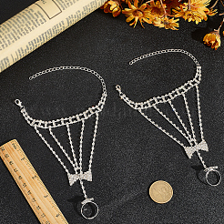 2шт. браслет с теннисным кольцом из кристаллов и страз&nbsp;BJEW-CN0001-17B