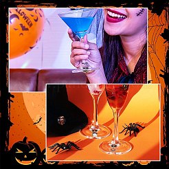 12 Stück Weinglasanhänger mit Halloween-Motiv aus Legierung&nbsp;AJEW-SC0002-08