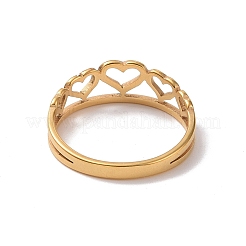 Кольцо из полого сердца из нержавеющей стали 201 с ионным покрытием (IP) на день святого Валентина&nbsp;RJEW-J051-35G