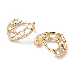 Серьги-кольца с кубическим цирконием в форме сердца EJEW-M216-07B