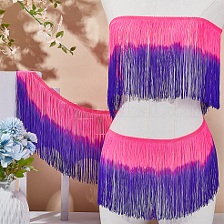 2 м двухцветная полиэстеровая лента с кисточками OCOR-FG0002-37A