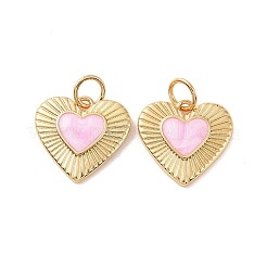 Подвески в форме сердца из латуни с эмалью&nbsp;KK-G435-07G-02