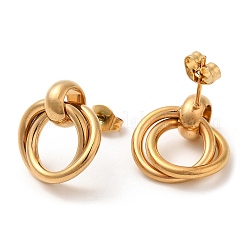 Серьги-гвоздики с кольцом-узлом из нержавеющей стали 304 для женщин&nbsp;STAS-D085-14G