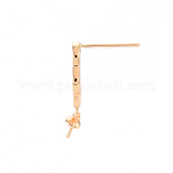 Серьги из латуни с микропейвом и прозрачным фианитом KK-T062-233G-NF