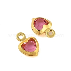 Латунные стеклянные подвески с покрытием в форме сердца KK-S385-01G-03