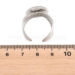 304ステンレス鋼オープンカフリング部品  ラウンドベゼルカップリングセッティング  ステンレス鋼色  12.5mm  19mm  トレイのサイズ：14mm&nbsp;STAS-F366-06D-P