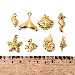 Pendentifs en acier inoxydable 201 sur le thème de l'océan&nbsp;STAS-F348-01F-G