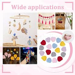 18шт. 6-х цветное шерстяное войлочное украшение в виде сердца ручной работы&nbsp;DIY-NB0014-70