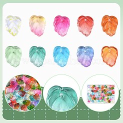 120 шт. 10-цветные подвески из прозрачного стекла с осенней тематикой&nbsp;GLAA-FS0002-62